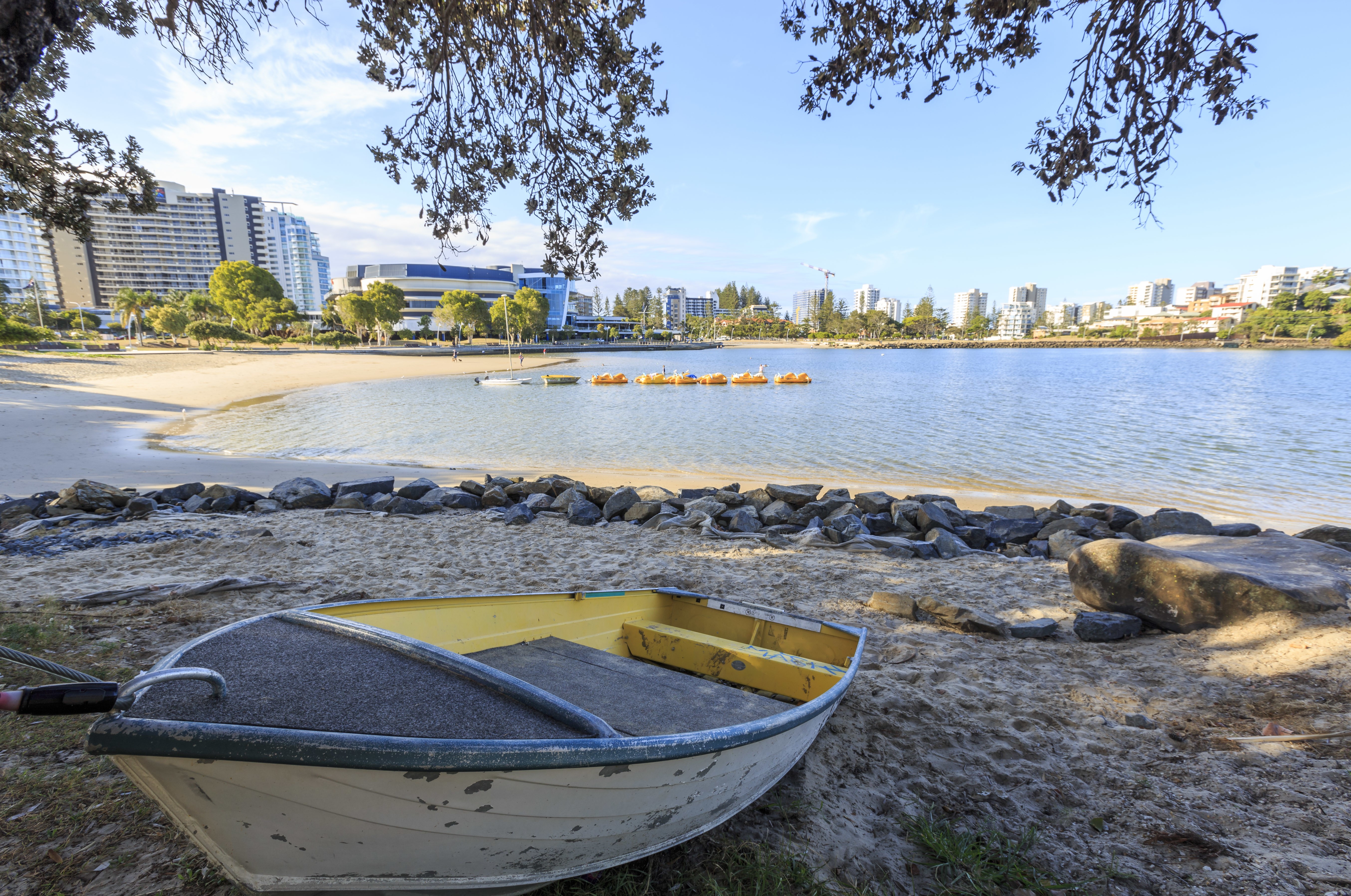 A picture of a tinny on the shore at Jack Evans Boat Harbour