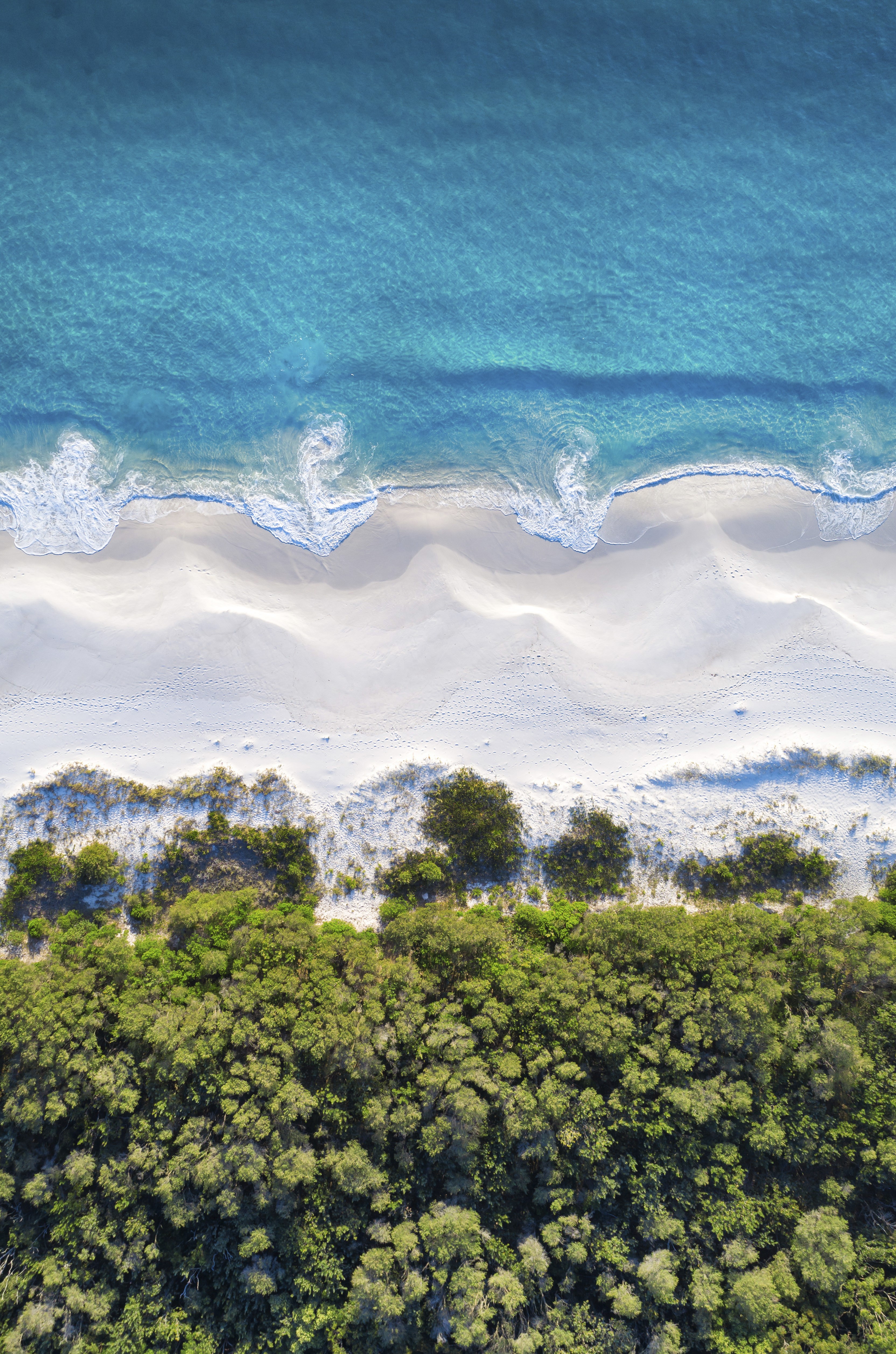 An aerial photo of Hyams Beach