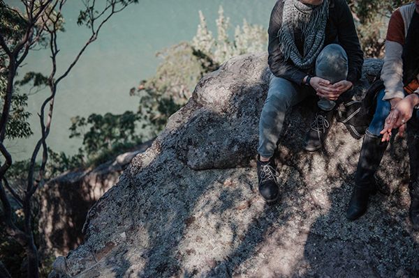 Picture of Zoe and Annette sitting on a rock