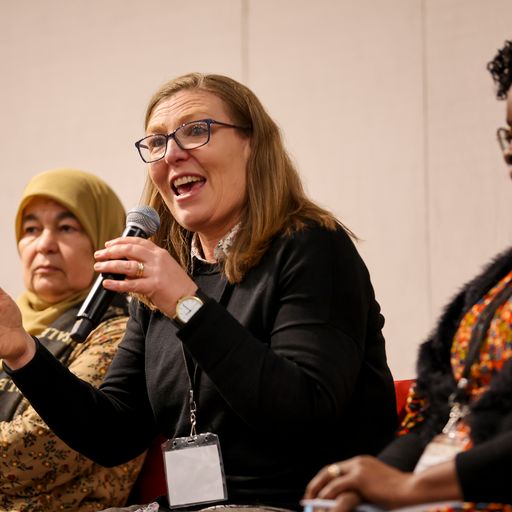 Woman speaker at forum