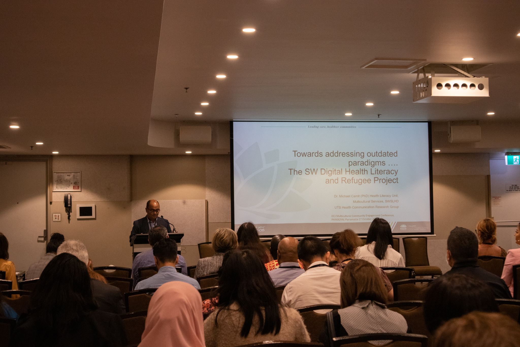Breakout room presenter talking about SW Digital health literacy